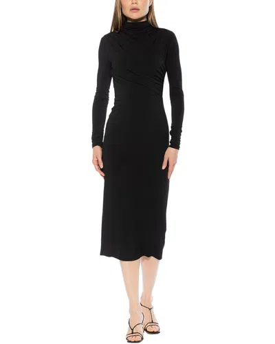 Alexia Admor Elio Draped Bodice Midi Sheath Dress In Black