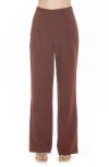 Alexia Admor Ellie Pleated Wide Leg Pants In Brown