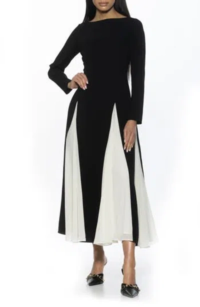 Alexia Admor Elodie Floral Long Sleeve Maxi Dress In Black