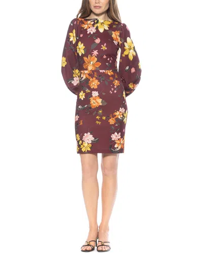 Alexia Admor Elowen Boatneck Long Sleeve Sheath Dress In Multi