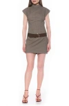 Alexia Admor Em Cap Sleeve Belted Minidress In Brown