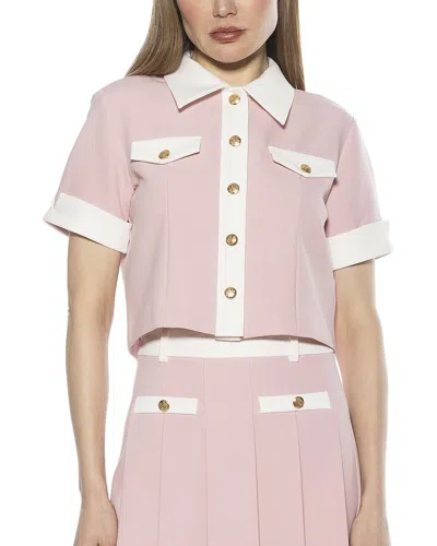 Alexia Admor Emery Collared Button-up Shirt In Pink