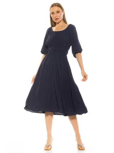 Alexia Admor Emily Scoop Neck Dress In Blue