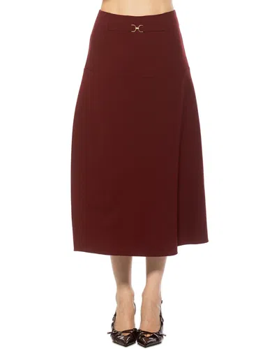 Alexia Admor Esres Flared Midi Skirt In Burgundy