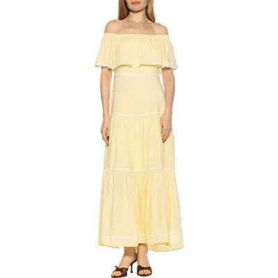 Alexia Admor Esme Off The Shoulder Maxi Dress In Yellow