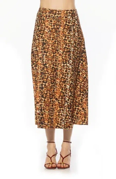 Alexia Admor Esres Flared Midi Skirt In Brown