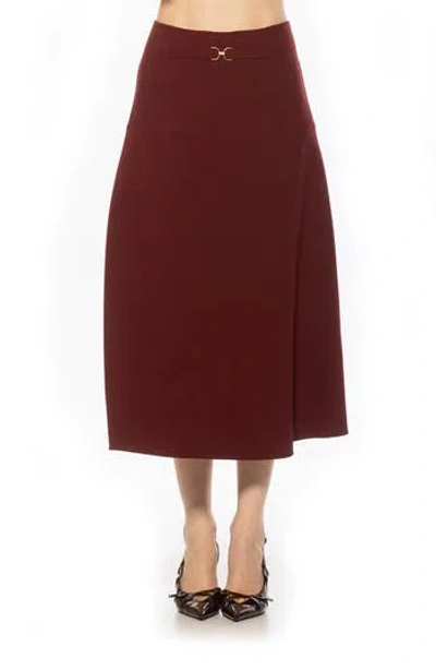 Alexia Admor Esres Flared Midi Skirt In Burgundy