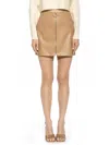 Alexia Admor Eva Vegan Leather Mini Skirt In Brown