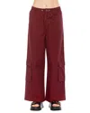 Alexia Admor Evren Drawstring Waist Cargo Pants In Burgundy