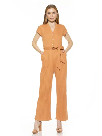Alexia Admor Ezra Jumpsuit In Beige