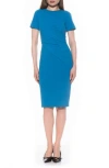 Alexia Admor Faith Short Sleeve Sheath Dress In Blue