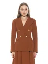 Alexia Admor Double Breasted Jacket In Brown
