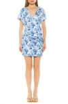Alexia Admor Fione V-neck Sheath Minidress In Blue Stripe