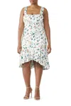 Alexia Admor Floral Ruffle Flutter High Low Hem Strappy Dress In Multicolor In Multi