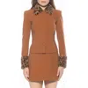 Alexia Admor Fran Faux Fur Trim Twill Jacket In Brown