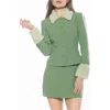 Alexia Admor Fran Faux Fur Trim Twill Jacket In Green