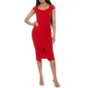 Alexia Admor Gia Sweetheart Neck Sheath Midi Dress In Red