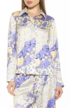 Alexia Admor Women's Ginger Print Satin Shirt In Lilac Floral