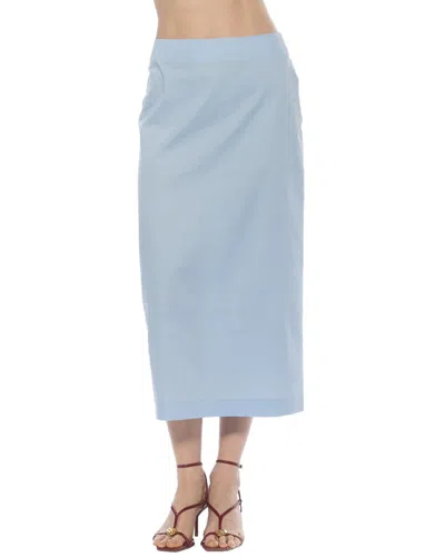 Alexia Admor Ginni Stretch Cotton Midi Skirt In Blue