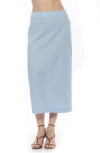 Alexia Admor Ginni Stretch Cotton Midi Skirt In Blue