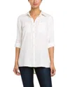 Alexia Admor Go>silk Silk Button Down Blouse In Black