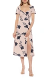 Alexia Admor Gracie A-line Dress In Beige/floral