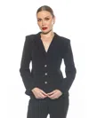 Alexia Admor Gwen Jacket Star Button Blazer In Black