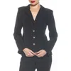 Alexia Admor Gwen Jacket Star Button Blazer In Black