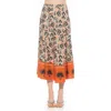 Alexia Admor Hadley Stretch Cotton Midi Skirt In Beige Multi