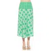 Alexia Admor Hadley Stretch Cotton Midi Skirt In Green Geo