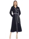 Alexia Admor Halima Long Sleeve Maxi Shirtdress In Blue