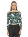 Alexia Admor Hannah Off The Shoulder Long Sleeve Top In Black