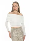 Alexia Admor Hannah Off The Shoulder Long Sleeve Top In Multi