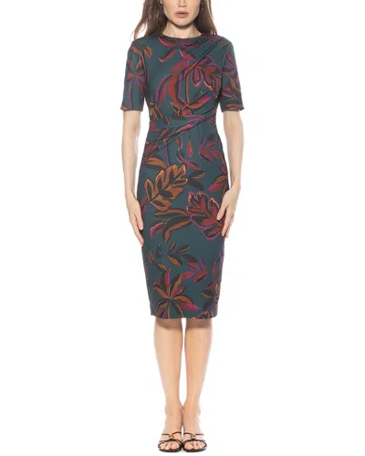 Alexia Admor Harper Short Sleeve Midi Sheath Dress In Green