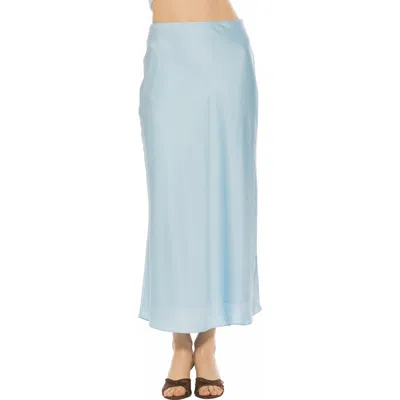 Alexia Admor Hunter Satin Midi Skirt In Blue