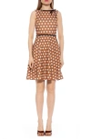 Alexia Admor Women's Ida Boatneck Fit & Flare Mini Dress In Brown Polka