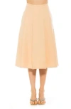 Alexia Admor Illia Pleated Midi Skirt In Beige