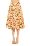 Alexia Admor Illia Pleated Midi Skirt In Beige Wildflower