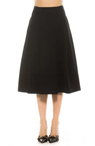 Alexia Admor Illia Pleated Midi Skirt In Black
