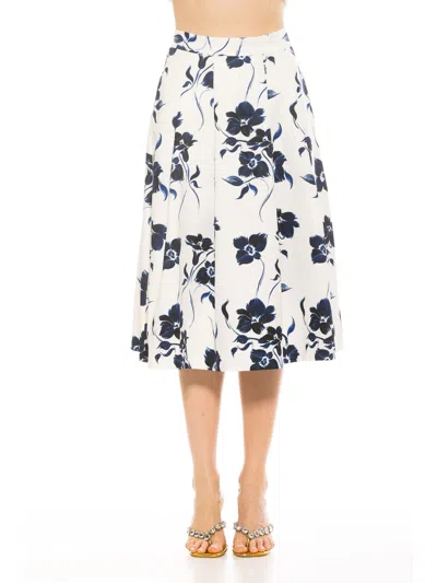 Alexia Admor Illia Skirt In Blue Floral