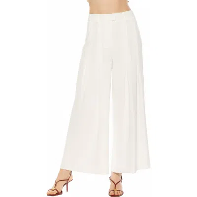 Alexia Admor Ilya High Waist Pleated Wide Leg Pants In White