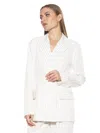 Alexia Admor Indigo Oversize Pinstripe Double Breasted Blazer In White