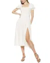 Alexia Admor Iris Smocked Short Sleeve Midi Dress In White