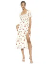 Alexia Admor Iris Smocked Short Sleeve Midi Dress In Multi