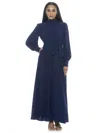 Alexia Admor Saliah Mockneck Blouson Sleeve Dress In Blue