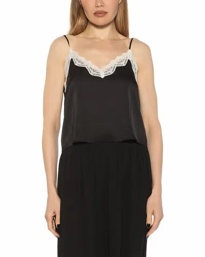 Alexia Admor Isla Silky Lace Combo Camisole In Black