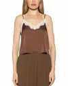 Alexia Admor Isla Silky Lace Combo Camisole In Brown