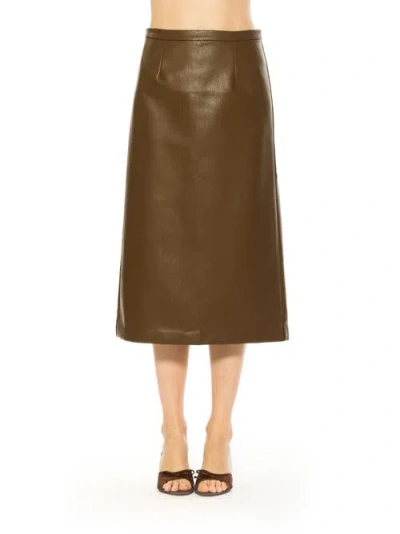 Alexia Admor Isla Vegan Leather Skirt In Brown
