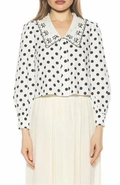 Alexia Admor Issey Embroidered Collar Button-up Shirt In Multi