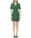 Alexia Admor Jaiya Short Sleeve Button Front Dress In Green